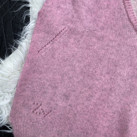 Zadig & Voltaire Kany C Short Sleeve Cashmere Sweater Pink Logo - Picture 4 of 6